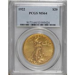 1922 $20 MS64 PCGS. PCGS Population (4668/943). NG