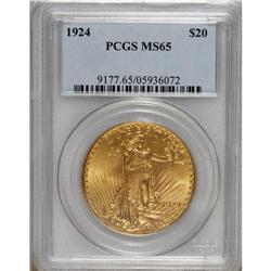 1924 $20 MS65 PCGS. PCGS Population (25497/6528).