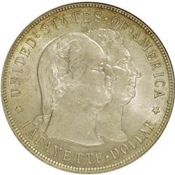 1900 $1 Lafayette Dollar--Rim Filed--ANACS. MS60 Detai