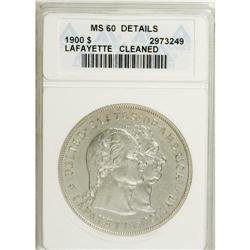 1900 $1 Lafayette Dollar--Cleaned--ANACS. MS60 Detai