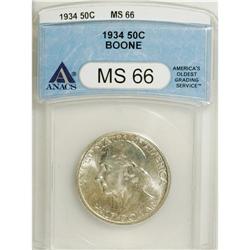 1934 50C Boone MS66 ANACS. NGC Census: (304/34). P