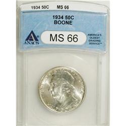 1934 50C Boone MS66 ANACS. NGC Census: (304/34). P