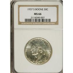1937-S 50C Boone MS66 NGC. NGC Census: (288/60). P