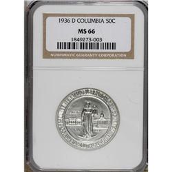 1936-D 50C Columbia MS66 NGC. NGC Census: (1206/45