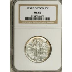 1938-D 50C Oregon MS67 NGC. NGC Census: (416/78).