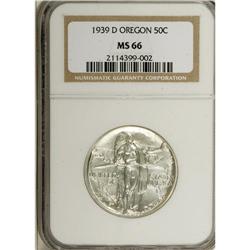 1939-D 50C Oregon MS66 NGC. NGC Census: (518/340).