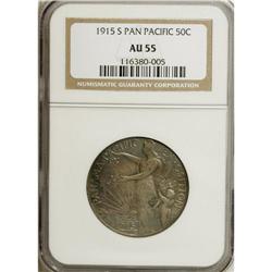 1915-S 50C Panama-Pacific AU55 NGC. NGC Census: (7