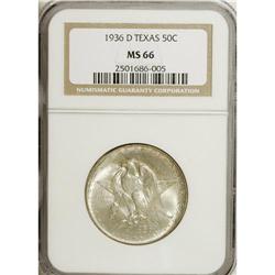 1936-D 50C Texas MS66 NGC. NGC Census: (601/216).