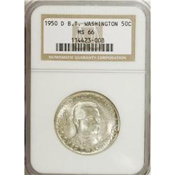 1950-D 50C Booker T. Washington MS66 NGC. NGC Cens