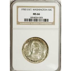 1950-S 50C Booker T. Washington MS66 NGC. NGC Cens