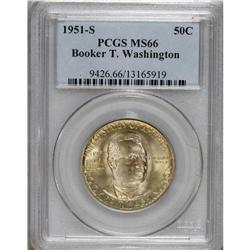 1951-S 50C Booker T. Washington MS66 PCGS. PCGS Po
