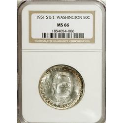 1951-S 50C Booker T. Washington MS66 NGC. NGC Cens