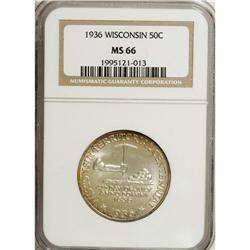 1936 50C Wisconsin MS66 NGC. NGC Census: (2244/644