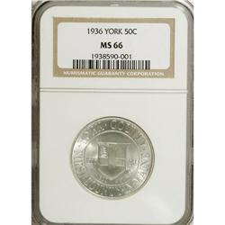 1936 50C York MS66 NGC. NGC Census: (2208/748). PC