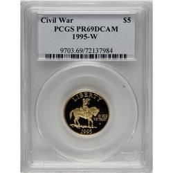 1995-W G$5 Civil War Gold Five Dollar PR69 Deep Came