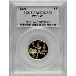 1995-W G$5 Olympic/Torch Runner Gold Five Dollar PR6
