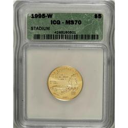 1995-W G$5 Olympic/Stadium Gold Five Dollar MS70 ICG