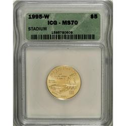1995-W G$5 Olympic/Stadium Gold Five Dollar MS70 ICG