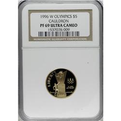 1996-W G$5 Olympic/Cauldron Gold Five Dollar PR69 De