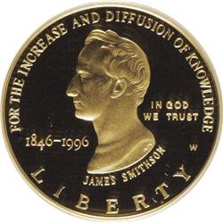 1996-W G$5 Smithsonian Gold Five Dollar PR69 Deep Came