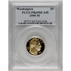 1999-W G$5 Washington Gold Five Dollar PR69 Deep Cam