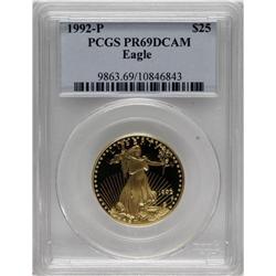1992-P G$25 Half-Ounce Gold Eagle PR69 Deep Cameo PC