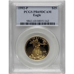 1992-P G$25 Half-Ounce Gold Eagle PR69 Deep Cameo PC