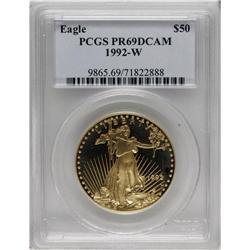 1992-W G$50 One-Ounce Gold Eagle PR69 Deep Cameo PCG