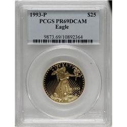 1993-P G$25 Half-Ounce Gold Eagle PR69 Deep Cameo PC