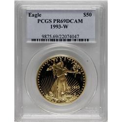 1993-W G$50 One-Ounce Gold Eagle PR69 Deep Cameo PCG