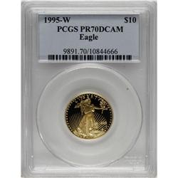 1995-W G$10 Quarter-Ounce Gold Eagle PR70 Deep Cameo