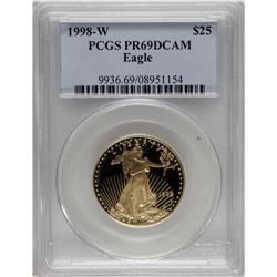 1998-W G$25 Half-Ounce Gold Eagle PR69 Deep Cameo PC