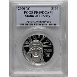 2000-W P$100 One-Ounce Platinum Eagle PR69 Deep Came
