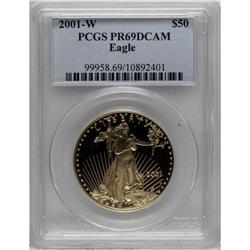 2001-W G$50 One-Ounce Gold Eagle PR69 Deep Cameo PCG
