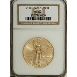 2002 G$50 One-Ounce Gold Eagle MS69 NGC. NGC Censu