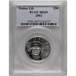 2002 P$50 Half-Ounce Platinum Eagle MS69 PCGS. PCG