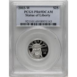 2003-W P$25 Quarter-Ounce Platinum Eagle PR69 Deep C