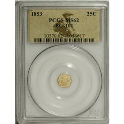 1853 25C Liberty Octagonal 25 Cents, BG-101, Low R.5