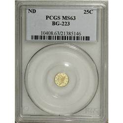 Undated 25C Liberty Round 25 Cents, BG-223, Low R.4,