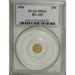 1856 25C Liberty Round 25 Cents, BG-229, R.4, MS63 P