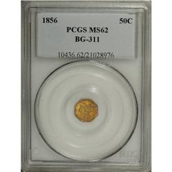 1856 50C Liberty Octagonal 50 Cents, BG-311, Low R.4