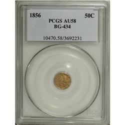 1856 50C Liberty Round 50 Cents, BG-434, Low R.4, AU
