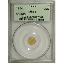 1864 25C Liberty Octagonal 25 Cents, BG-706, High R.