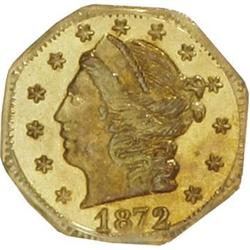 1872 25C Liberty Octagonal 25 Cents, BG-725, High R.5,