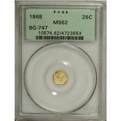 1868 25C Liberty Octagonal 25 Cents, BG-747, High R.