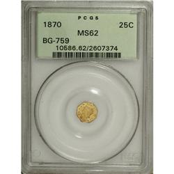 1870 25C Liberty Octagonal 25 Cents, BG-759, R.4, MS