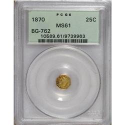 1870 25C Liberty Octagonal 25 Cents, BG-762, Low R.4