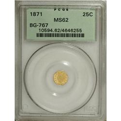 1871 25C Liberty Octagonal 25 Cents, BG-767, R.3, MS