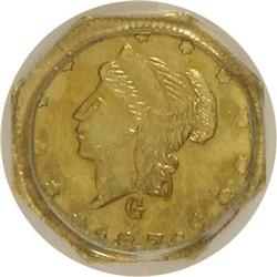 1871 25C Liberty Octagonal 25 Cents, BG-769, R.5, MS63