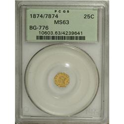 1874/7874 25C Liberty Octagonal 25 Cents, BG-776, Lo